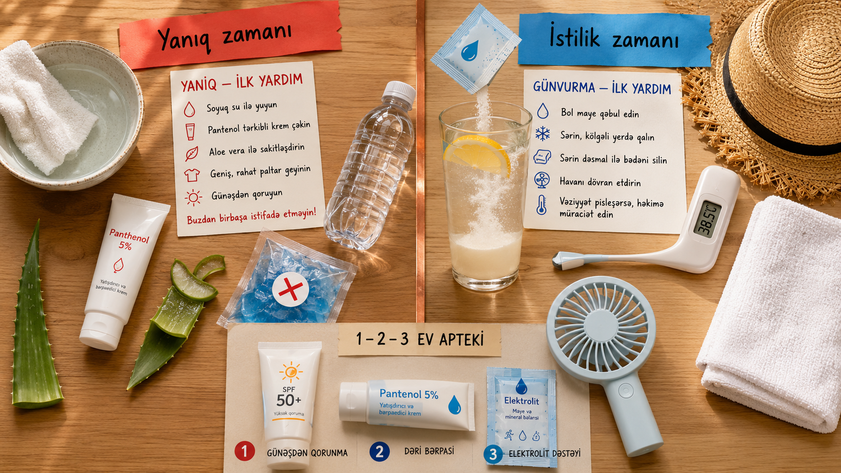 Gunvurma istilik vurmasi ilk yardim — kolge su kompres qizdirma salmaq dehidrasiya